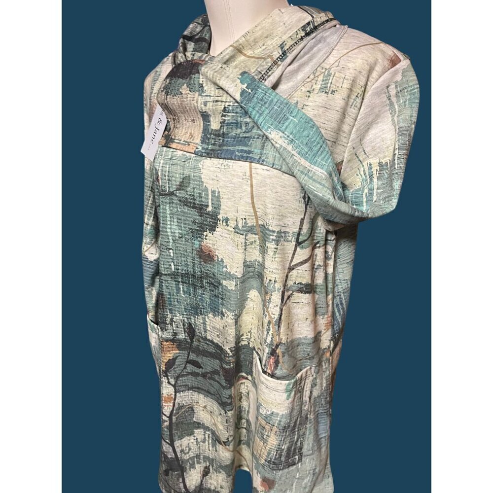 nwt JESS AND JANE EMERALD TUNIC OR DRESS SIZE MED COWL NECK FRONT POCKETS - Picture 8 of 16